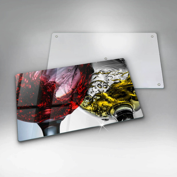 Tabla de cortar de vidrio Vasos de vino