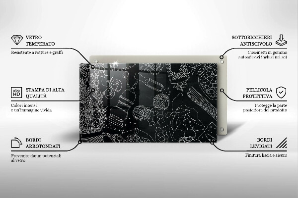 Tabla de cortar de vidrio Accesorios de cocina