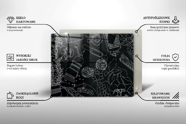 Tabla de cortar de vidrio Accesorios de cocina