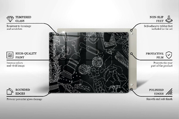 Tabla de cortar de vidrio Accesorios de cocina