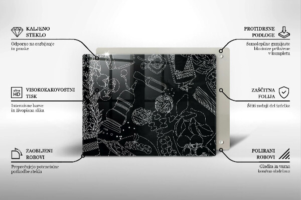 Tabla de cortar de vidrio Accesorios de cocina