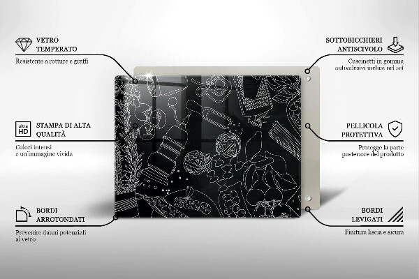 Tabla de cortar de vidrio Accesorios de cocina