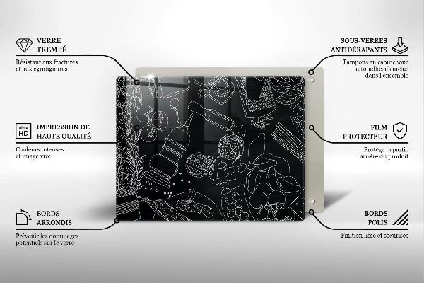 Tabla de cortar de vidrio Accesorios de cocina