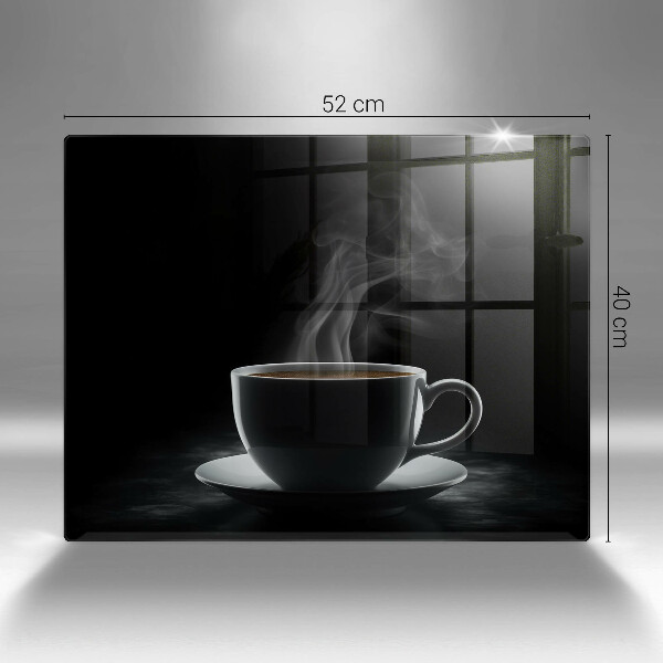 Tabla de cortar de vidrio Taza de café caliente