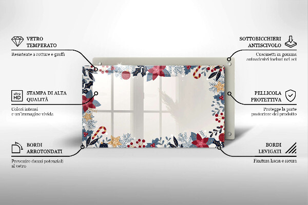 Tabla de cortar de vidrio Decoraciones de navidad