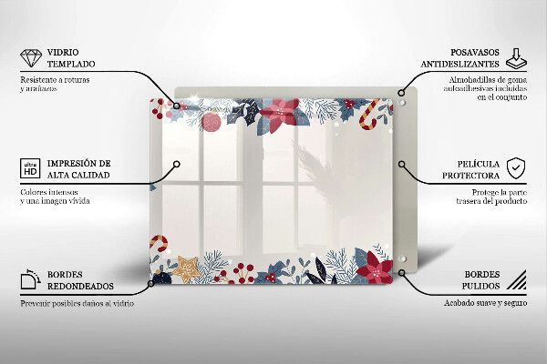Tabla de cortar de vidrio Decoraciones de navidad