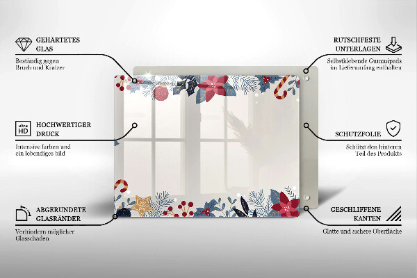 Tabla de cortar de vidrio Decoraciones de navidad