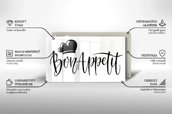 Tabla de cortar de vidrio Bon appetit