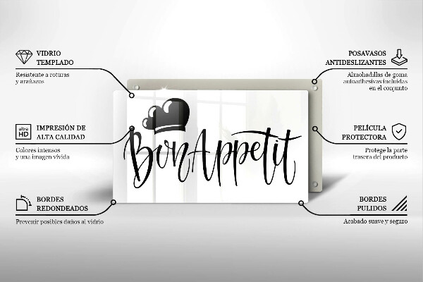 Tabla de cortar de vidrio Bon appetit