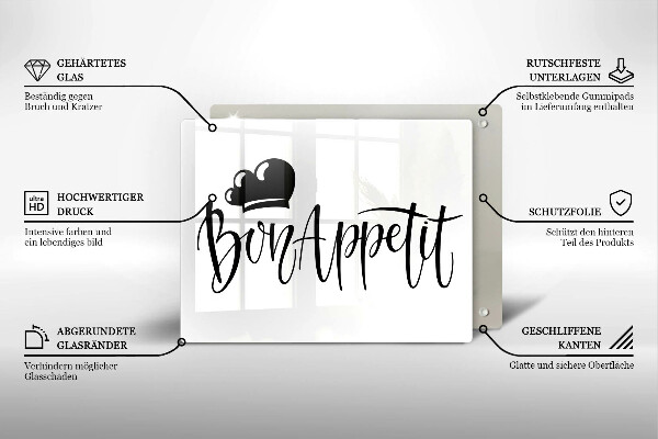 Tabla de cortar de vidrio Bon appetit