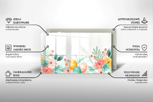 Tabla de cortar de vidrio Huevos de pascua