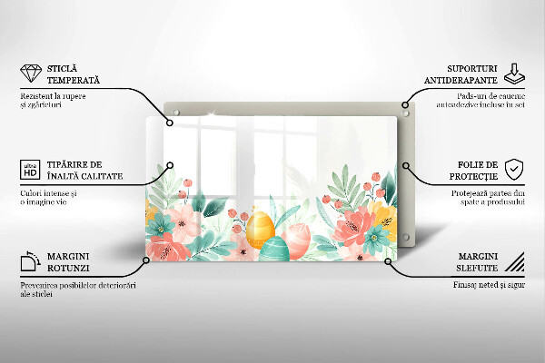 Tabla de cortar de vidrio Huevos de pascua