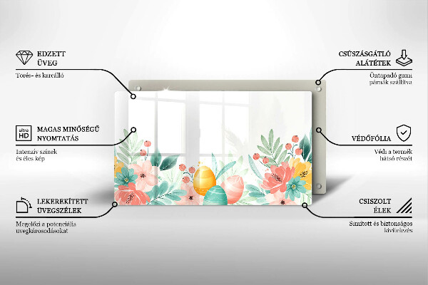 Tabla de cortar de vidrio Huevos de pascua