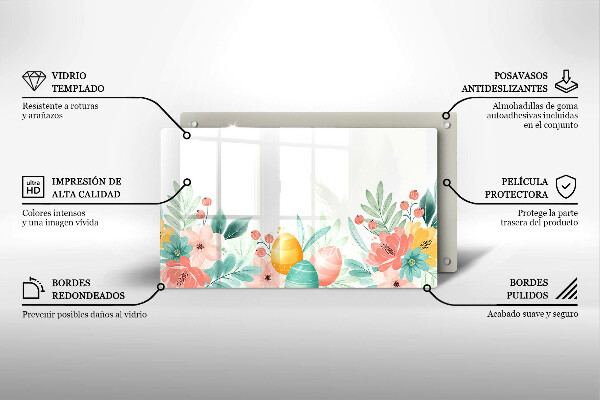 Tabla de cortar de vidrio Huevos de pascua