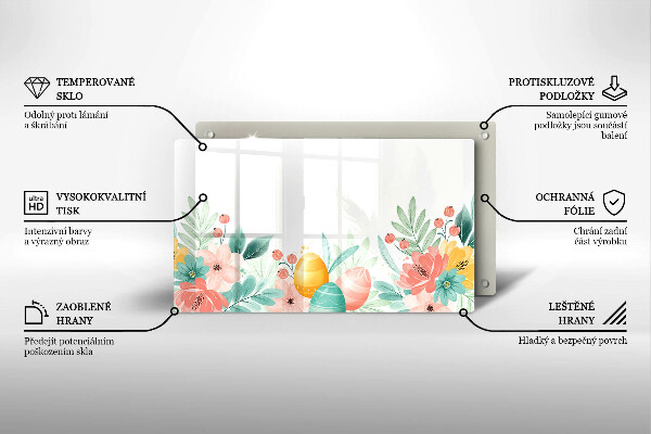 Tabla de cortar de vidrio Huevos de pascua