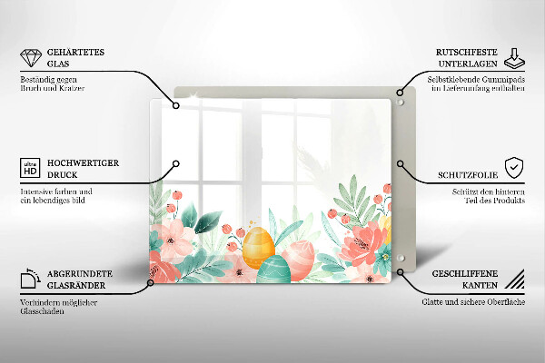 Tabla de cortar de vidrio Huevos de pascua