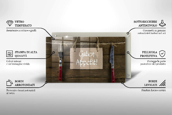 Tabla de cortar de vidrio Guten apetit