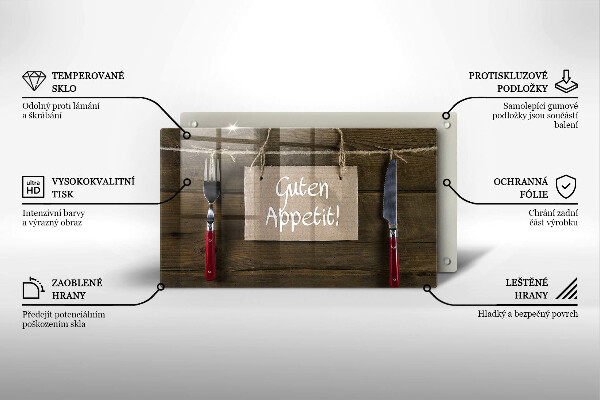 Tabla de cortar de vidrio Guten apetit