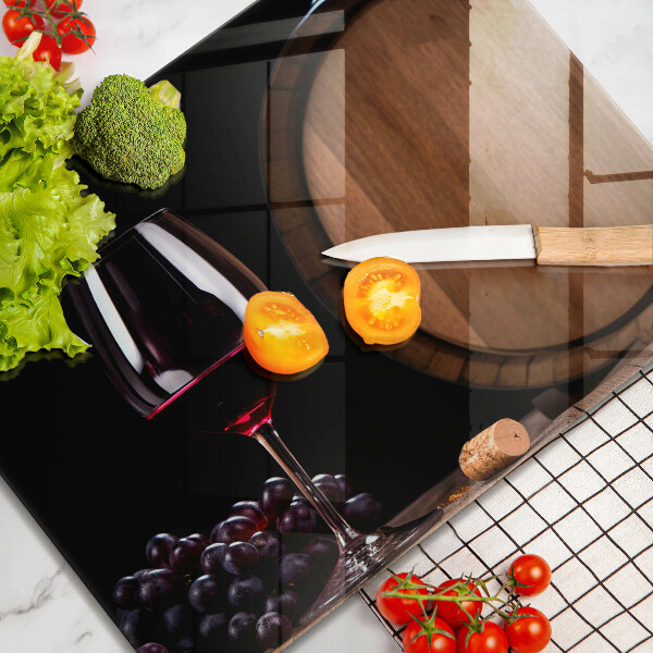 Tabla de cortar de vidrio Copa de vino de barril