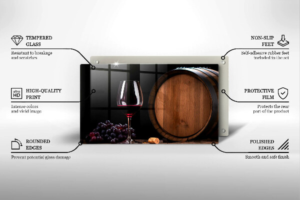 Tabla de cortar de vidrio Copa de vino de barril