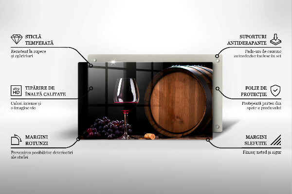 Tabla de cortar de vidrio Copa de vino de barril