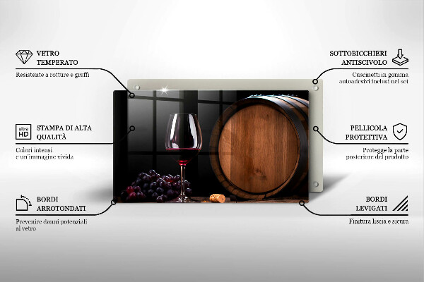 Tabla de cortar de vidrio Copa de vino de barril