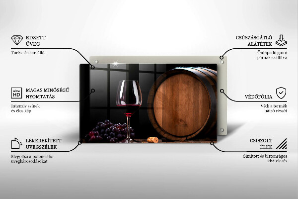 Tabla de cortar de vidrio Copa de vino de barril