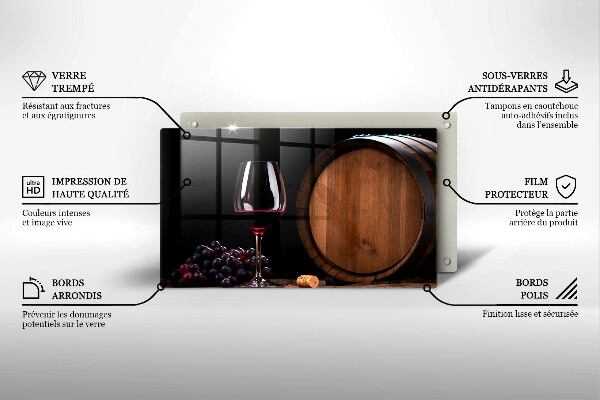 Tabla de cortar de vidrio Copa de vino de barril