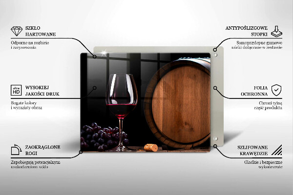 Tabla de cortar de vidrio Copa de vino de barril