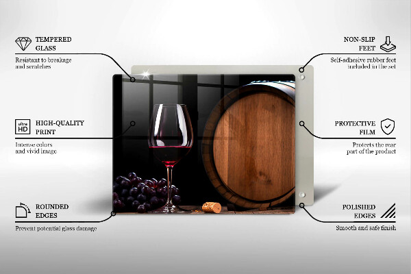 Tabla de cortar de vidrio Copa de vino de barril