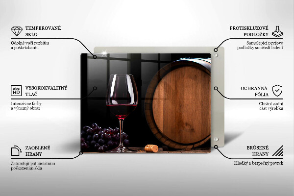 Tabla de cortar de vidrio Copa de vino de barril