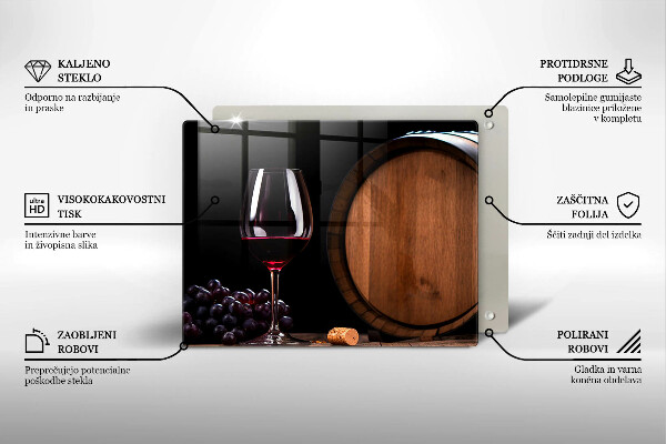 Tabla de cortar de vidrio Copa de vino de barril