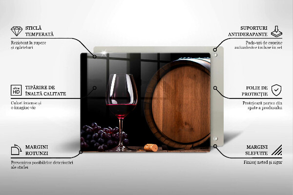 Tabla de cortar de vidrio Copa de vino de barril