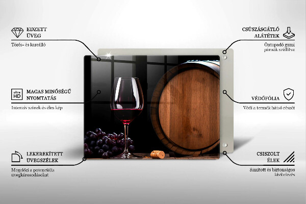 Tabla de cortar de vidrio Copa de vino de barril