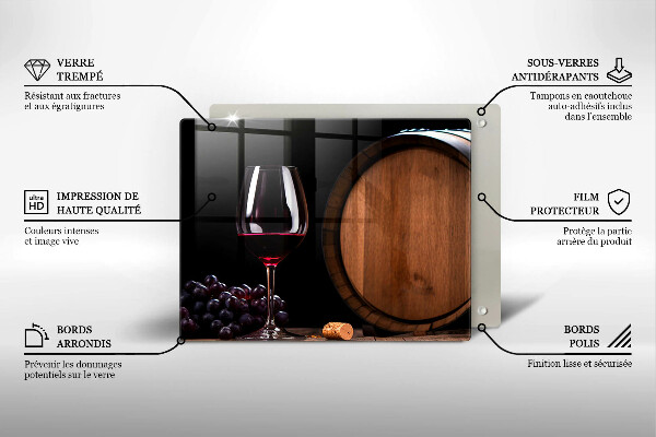 Tabla de cortar de vidrio Copa de vino de barril