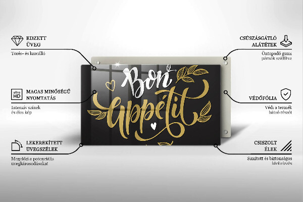 Tabla de cortar de vidrio Bon appetit