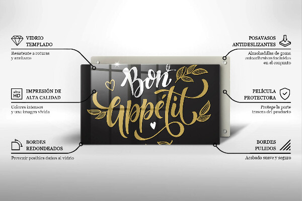 Tabla de cortar de vidrio Bon appetit