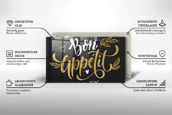 Tabla de cortar de vidrio Bon appetit