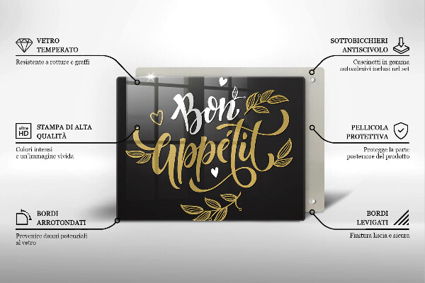 Tabla de cortar de vidrio Bon appetit