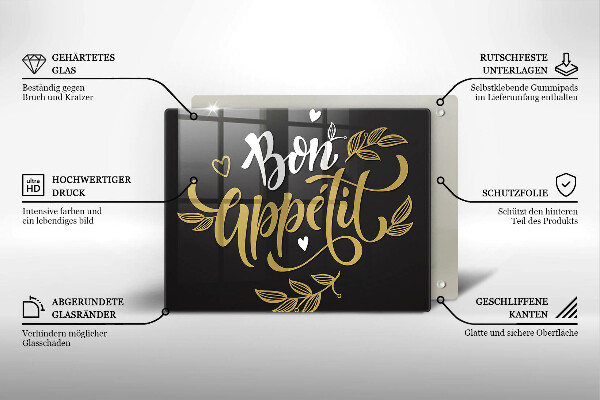 Tabla de cortar de vidrio Bon appetit