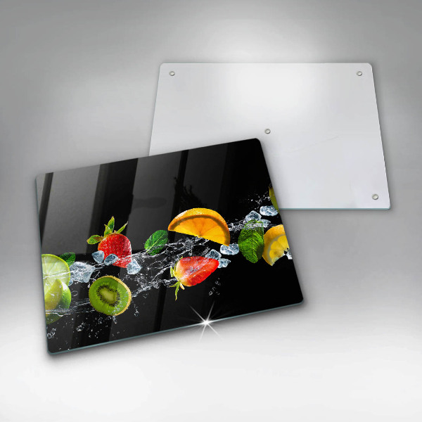 Tabla de cortar de vidrio Frutas en agua