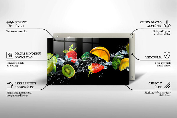 Tabla de cortar de vidrio Frutas en agua