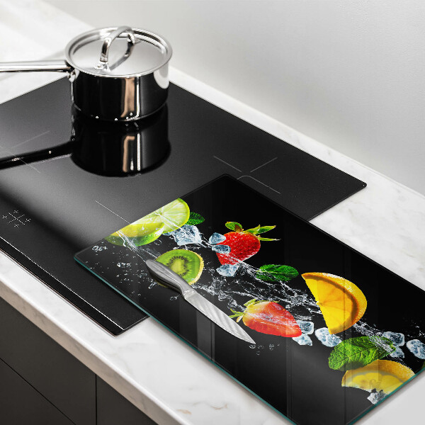 Tabla de cortar de vidrio Frutas en agua