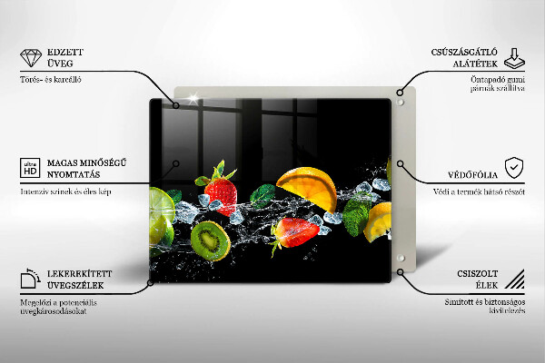 Tabla de cortar de vidrio Frutas en agua