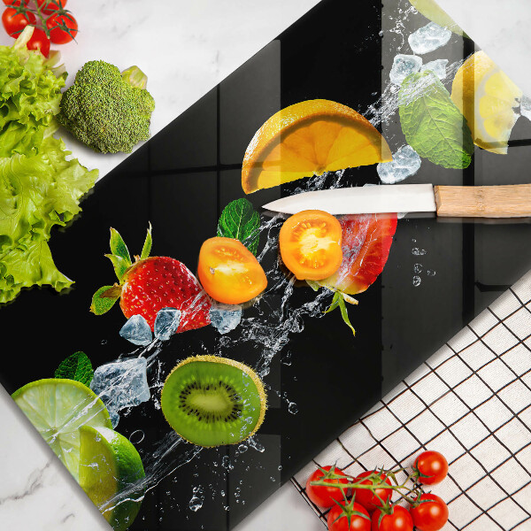 Tabla de cortar de vidrio Frutas en agua