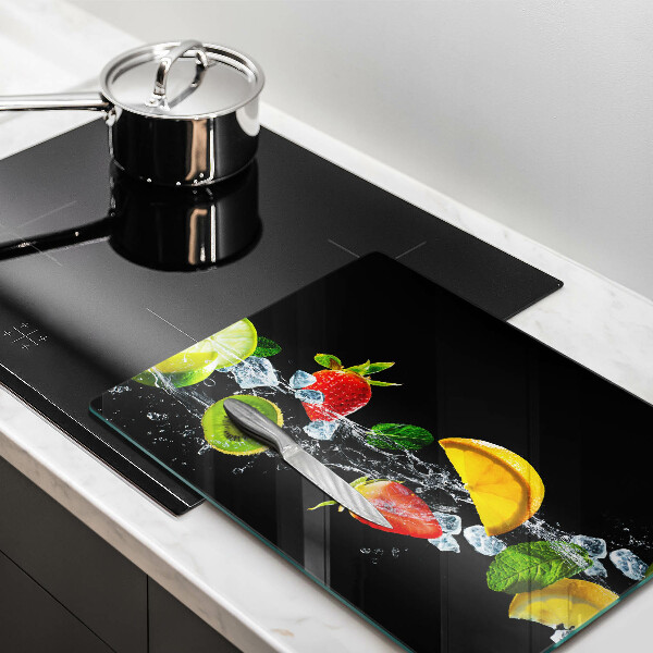 Tabla de cortar de vidrio Frutas en agua