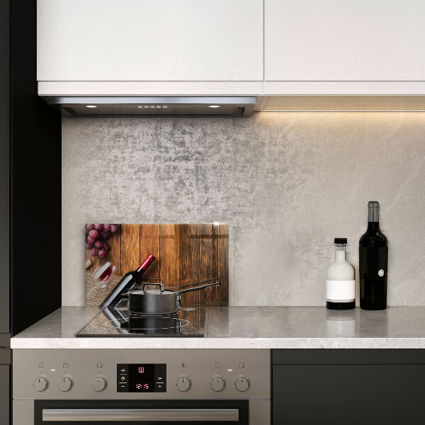 Tabla de cortar de vidrio Una botella de vino tinto