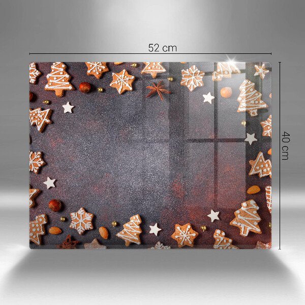 Tabla de cortar de vidrio Navidad de pan de jengibre