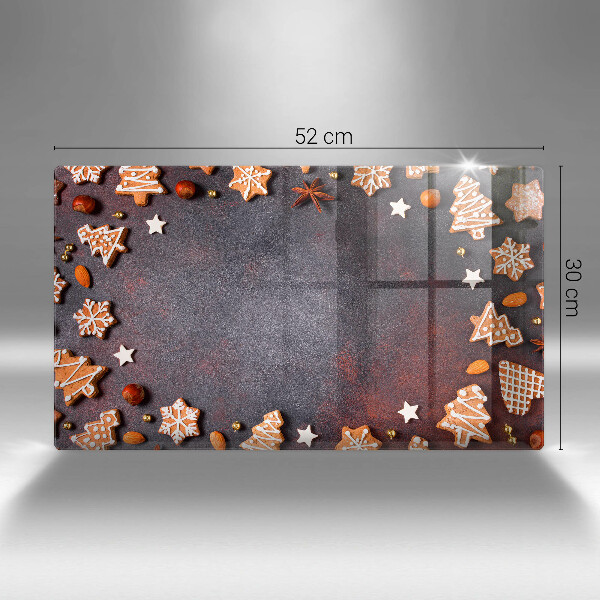 Tabla de cortar de vidrio Navidad de pan de jengibre