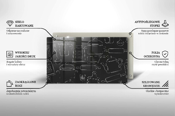 Tabla de cortar de vidrio Accesorios de cocina de dibujos animados